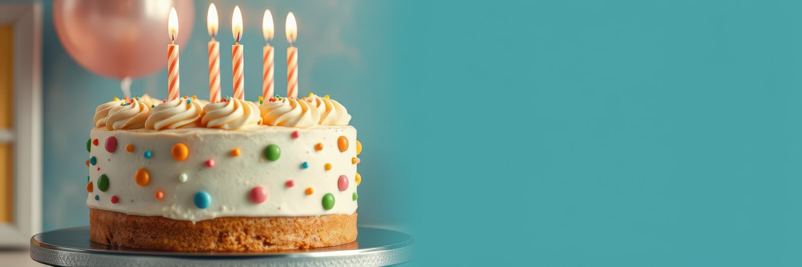 Celebrating a birthday with a colorful cake adorned with candles and festive decorations in a joyful setting